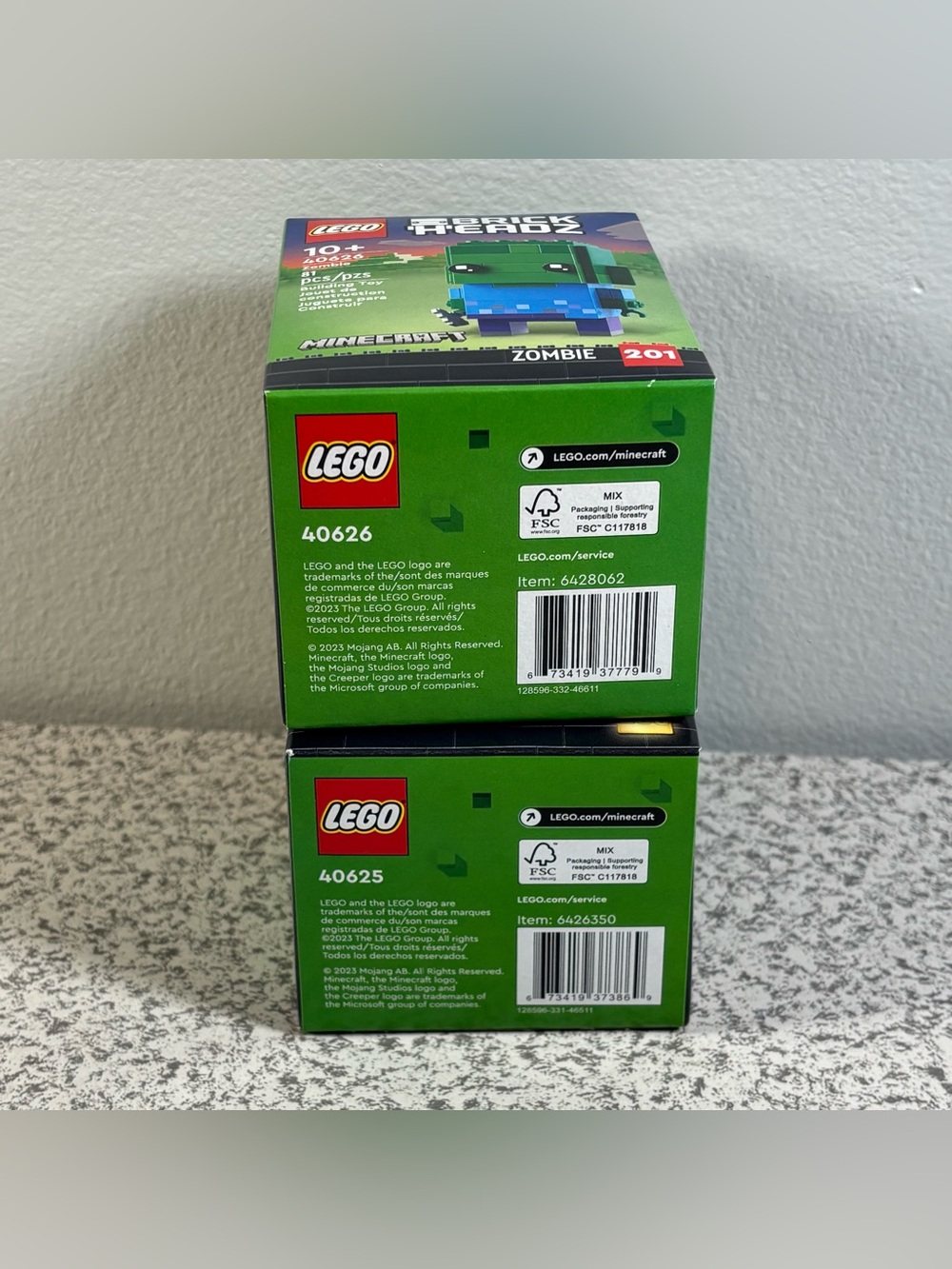 LEGO Brickheadz Minecraft Llama (40625) & Zombie (40626) Retired Sets New Sealed - Picture 6 of 6